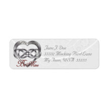 Double Infinity Silver Heart 1 - Address Label