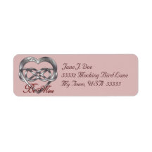 Double Infinity Silver Heart 2 - Address Label