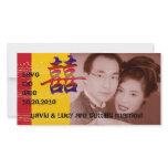 Double Luck Wedding Announcement Photo Card