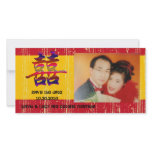 Double Luck Wedding Announcement Photo Card