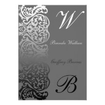 Double Monogram Wedding Invitation