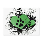 Double Paw Pet Love Hearts - Green