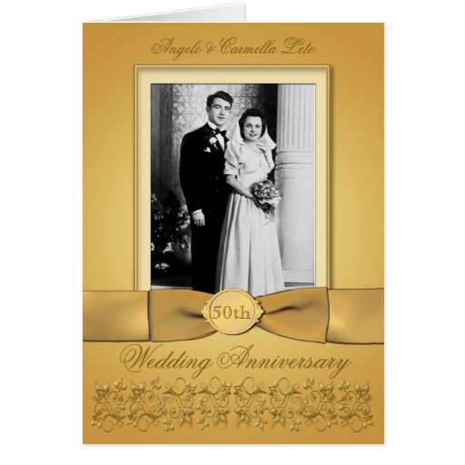 Double Photo 50th Anniversary Invitation Card