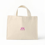 Double Pink Ribbon Cancer Heart Tote bags