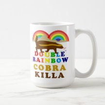double rainbow honey badger cobra killa coffee mug