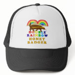 double rainbow honey badger mesh hat