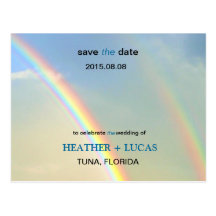 Double Rainbow l Save The Date Postcard