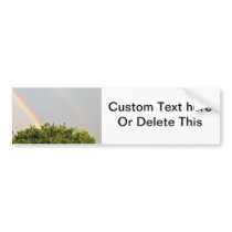 Double Rainbow Photo with sky and trees Bumper Sticker