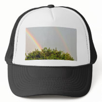 Double Rainbow Photo with sky and trees Hats