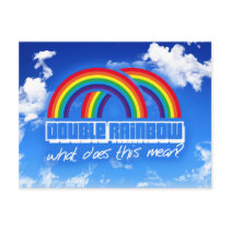Double rainbow, what does this mean? postcard