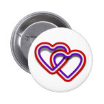 Double Red, White and Blue Hearts buttons