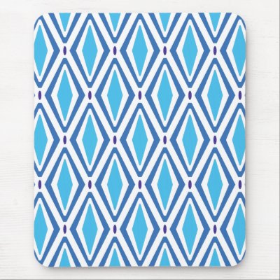 Double Retro Diamond Pattern (Blue) Mouse Pads by JaZilla