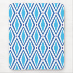 Double Retro Diamond Pattern (Blue) Mouse Pads