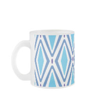Double Retro Diamond Pattern (Blue) Coffee Mugs
