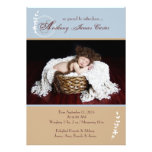 Double Rings Blue - Photo Birth Announcement