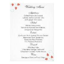 Double Sided -Menu /Wedding Ceremony Program Personalized Announcements