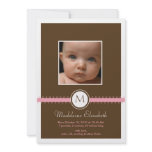 Double Sided Monogram Ribbon Birth Announcement