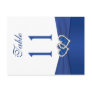 Double-sided Royal Blue and White Table Number