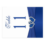 Double-sided Royal Blue and White Table Number Post Card