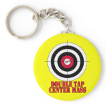 Double Tap Center Mass Gun Target Keychain