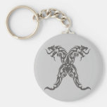 Double Tribal Dragons Key Chains