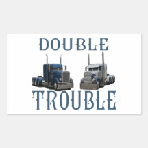 Double Trouble Rectangle Stickers