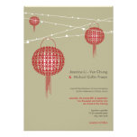 Double Xi Lanterns Chinese Wedding 2in1 Invite