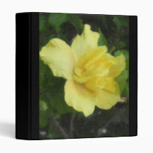 Double Yellow Hibiscus 1 Painterly Vinyl Binder