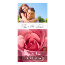 Doucement rose /photo "économies de rose la date " cartes avec photo