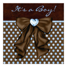 Douche de bébé de Brown de bleus layette Invitations Personnalisables