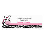 Douche de rayure de diva de zèbre/étiquette roses  cartes professionnelles