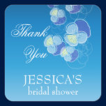 Douche nuptiale bleue en baisse d'Ombre de fleurs autocollants