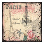 Douche nuptiale chic de Tour Eiffel et de lustre Cartons D'invitation Personnalisés