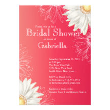 Douche nuptiale de marguerite rouge lumineuse flor bristols