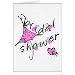 Douche nuptiale de parapluie rose cartes de vœux