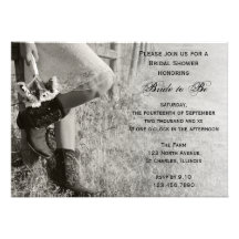 Douche nuptiale de pays de cow-girl et de tourneso faire-parts