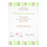 Douche nuptiale de rayure de théière verte de thé invitations