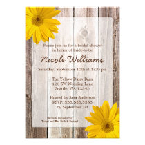 Douche nuptiale en bois de grange rustique jaune d invitations