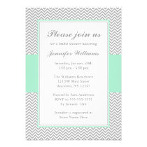 Douche nuptiale en bon état et grise de Chevron invitations