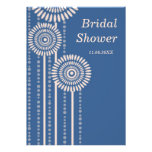 Douche nuptiale florale moderne - invitations bleu