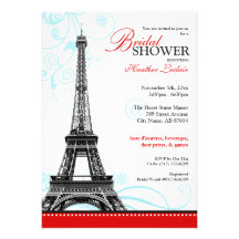 Douche nuptiale parisienne de Tour Eiffel de Flour Carton D'invitation