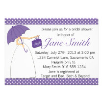 Douche nuptiale pourpre et blanche de point de pol invitations