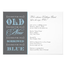 Douche nuptiale | quelque chose vieux nouveau bleu carton d'invitation
