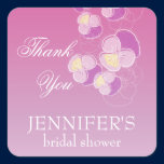 Douche nuptiale rose en baisse d'Ombre de fleurs autocollants