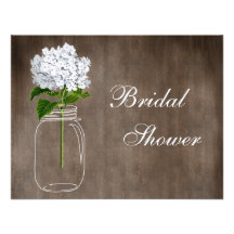 Douche nuptiale rustique de pot de maçon et d'hort faire-parts