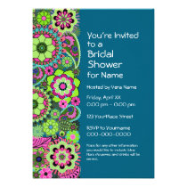 Douche nuptiale : Sarcelle d'hiver florale de vert invitations