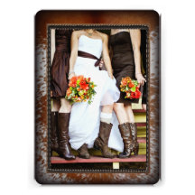 Douche nuptiale vintage de pays rustique de peau d faire-part