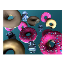 Doughnuts and Toy Robot 03 Postcard