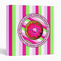 Doughnuts Make the World go Round - Pink Frosting 3 Ring Binders