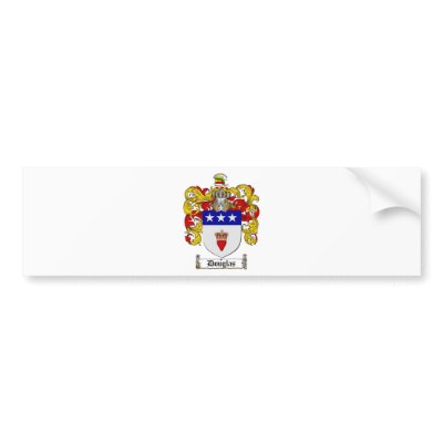 DOUGLAS FAMILY CREST -  DOUGLAS COAT OF ARMS BUMPER STICKERS by heraldics